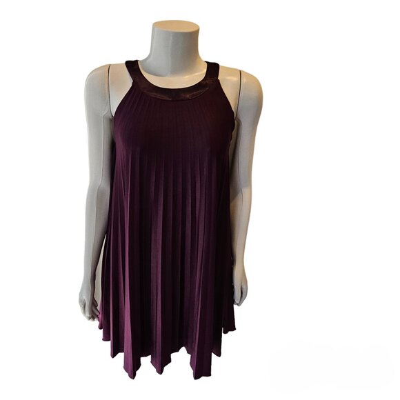 Purple Bedo Accordion Style Halter Dress -Size S - Picture 4 of 11